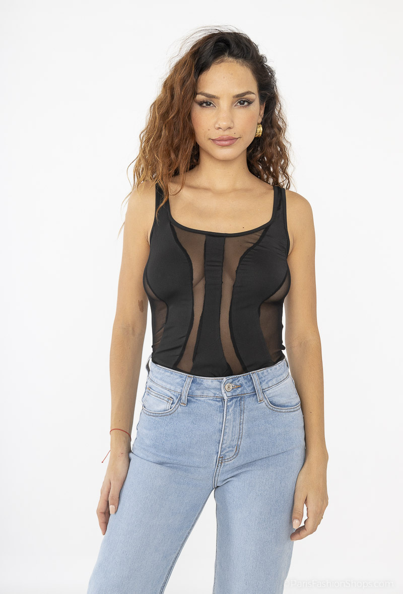 Großhändler Cherry Koko - Body aus Tüll und Jersey