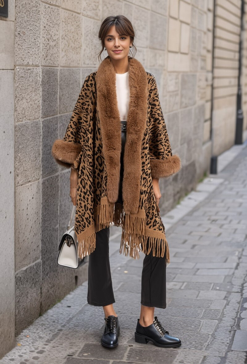 Wholesaler Cherry Koko - Leopard fur cape