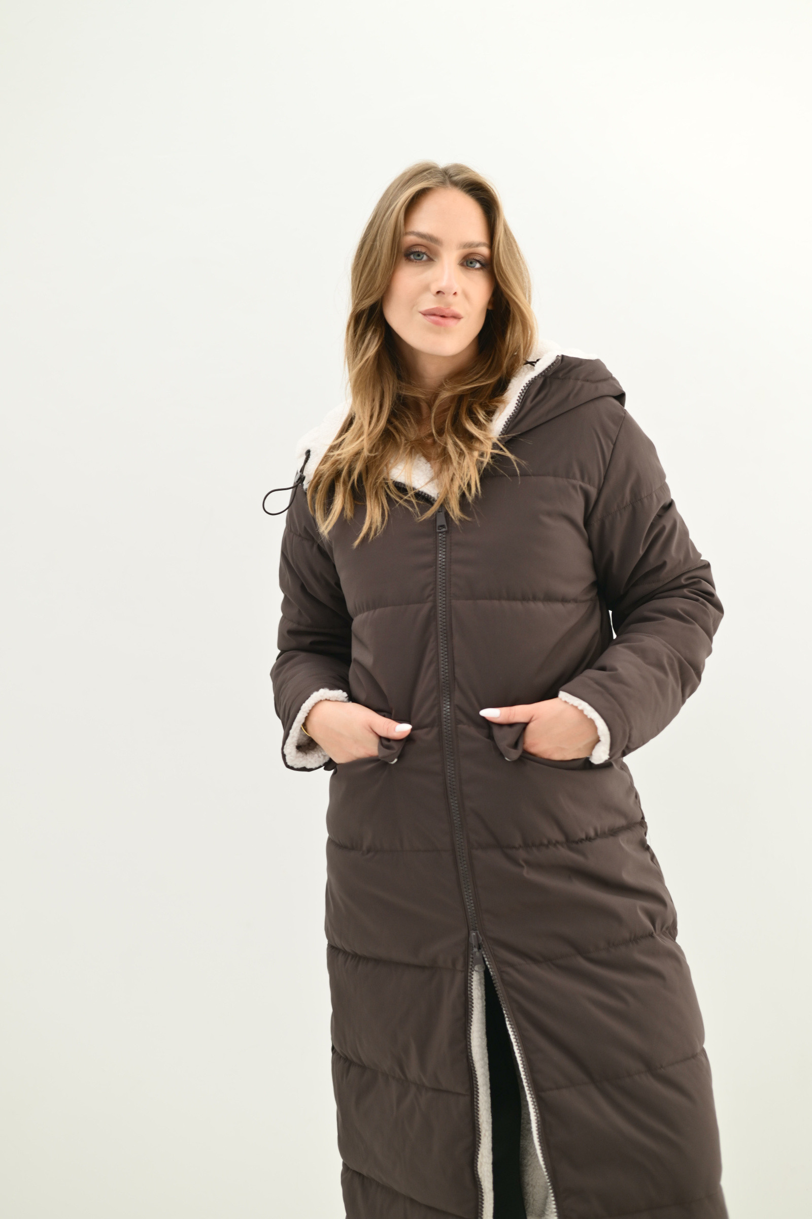 Grossiste Cherry Koko - EVEREST - Manteau long réversible en fausse fourrure et doudoune matelassée avec capuche