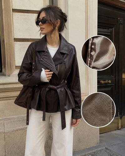 Grossiste Cherry Koko - ONYX — Veste biker oversize en similicuir ceinturée Grossiste Cherry Koko - ONYX — Veste biker oversize en similicuir ceinturée