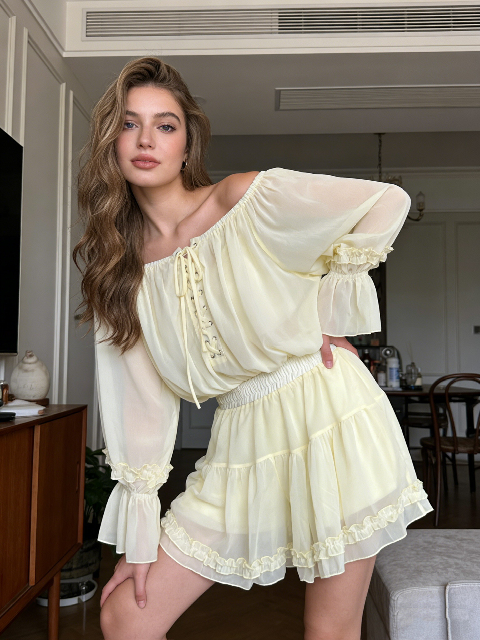Wholesaler Cherry Koko - BLOOM – Flowing Set with Tied Blouse & Ruffled Skirt