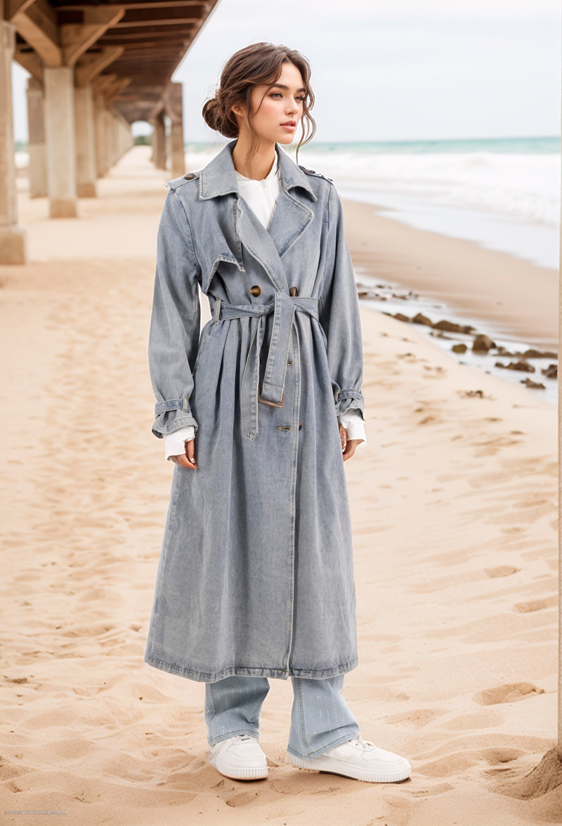 Grossiste Cherry Koko - Manteau Trench en denim long