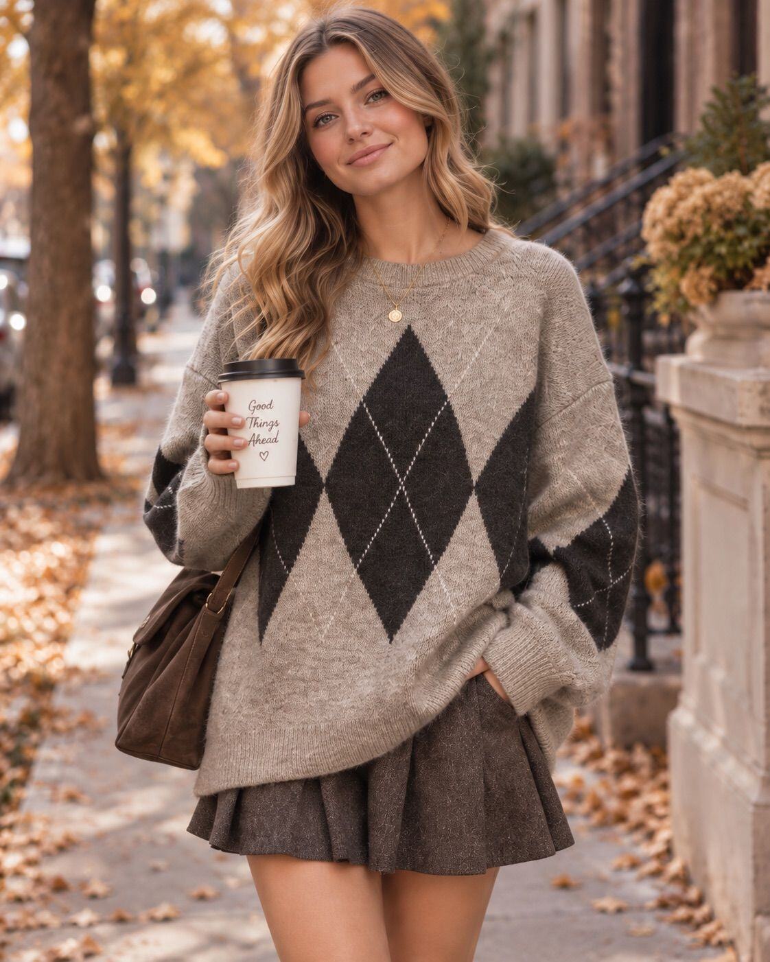 Großhändler Cherry Koko - ALPINE – Strickpullover mit Rautenmuster