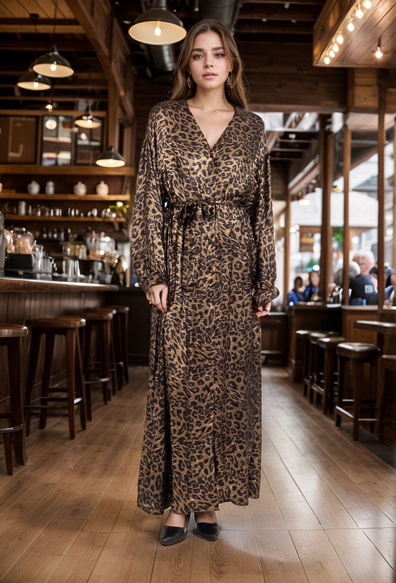 Grossiste Cherry Koko - Robe Longue Leopard