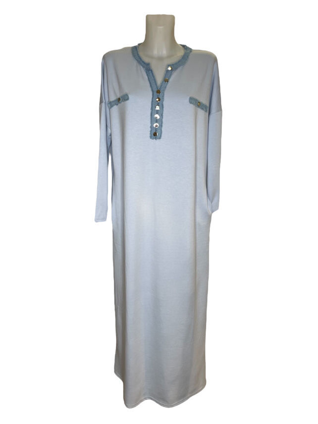 Großhändler Cherry Koko - Langes Kleid mit Jeanskragen