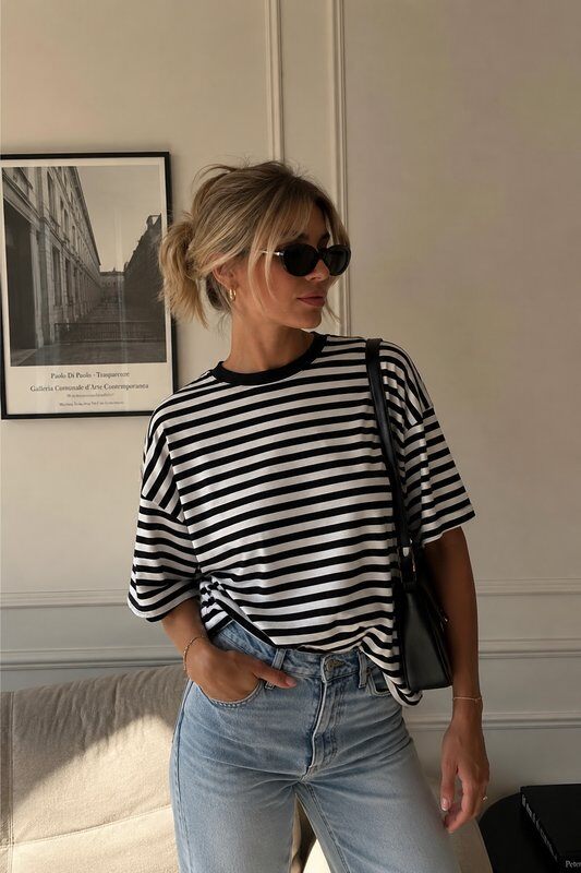 Grossiste Cherry Koko - MARINA – T-shirt marinière oversize