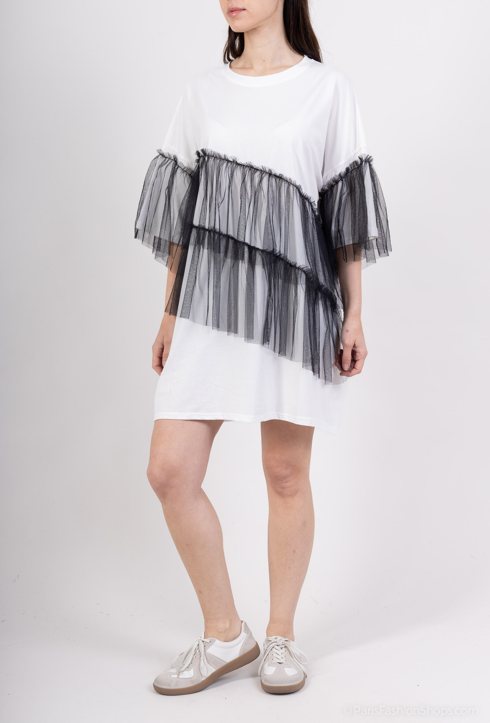 Grossiste Cherry Koko - Tunique, Robe t-shirt à volants en tulle