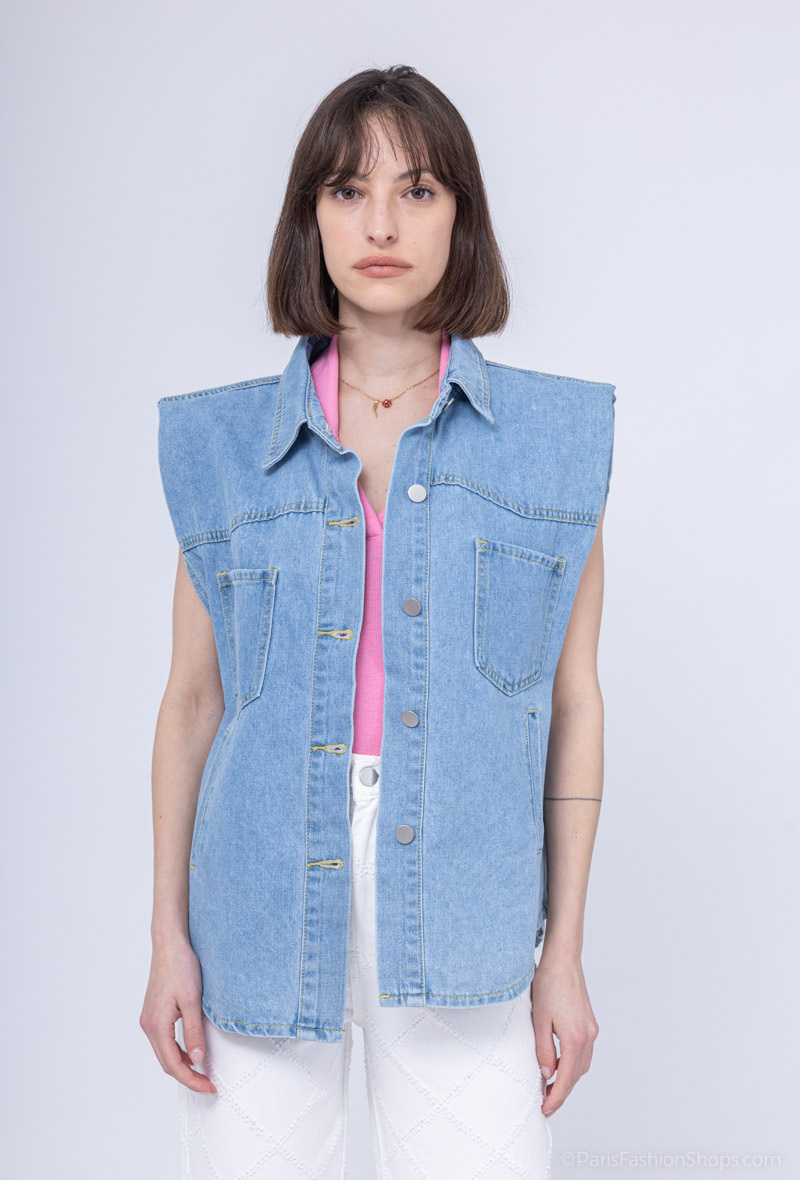 Wholesaler Cherry Koko - Sleeveless denim jacket
