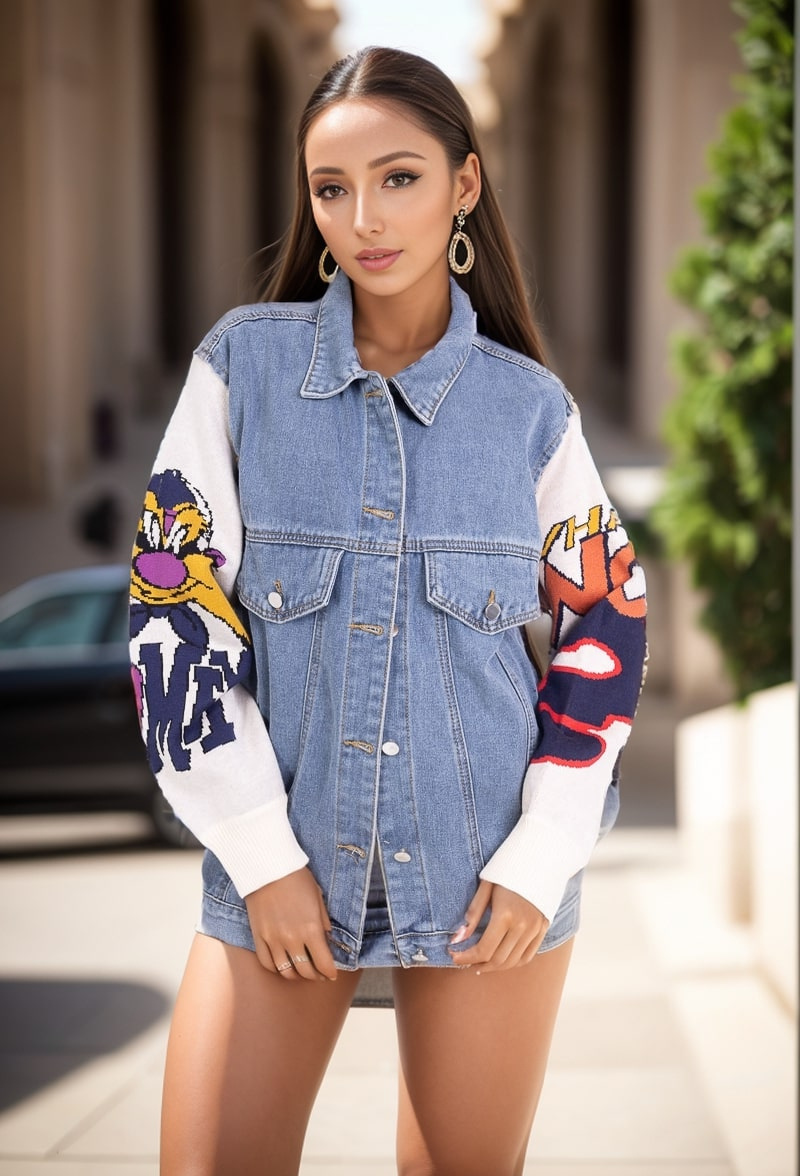 Wholesaler Cherry Koko - Denim jacket with designed sleeves
