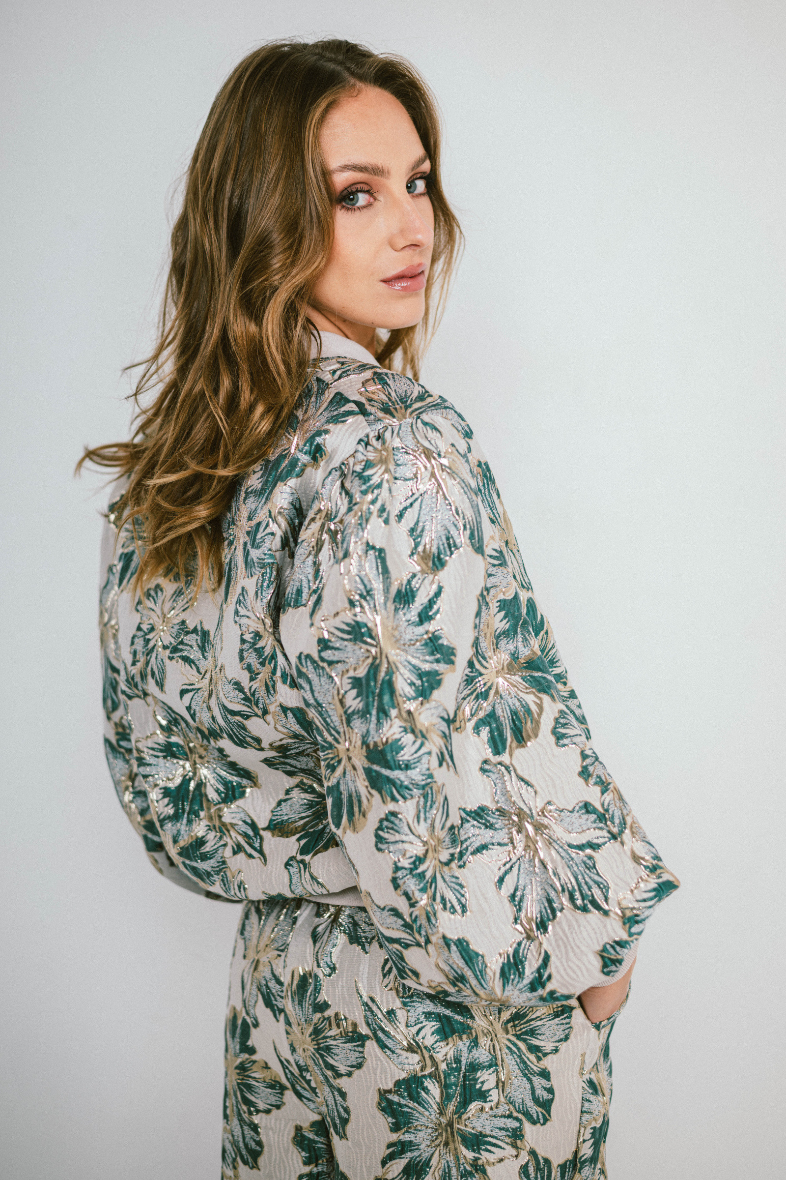 Grossiste Cherry Koko - PALOMA – Veste jacquard zippée à manches bouffantes