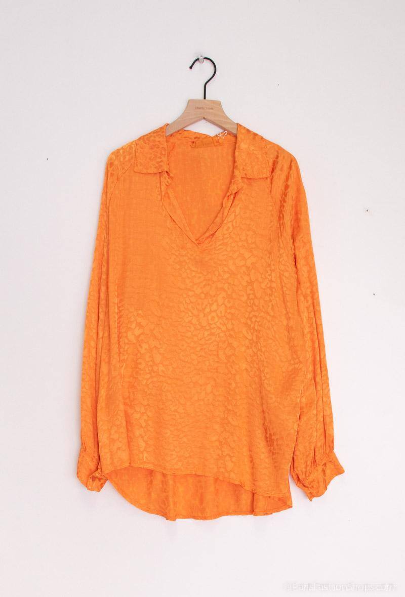 Grossiste Cherry Paris - Blouse imprimée léopard satinée CLARINDA