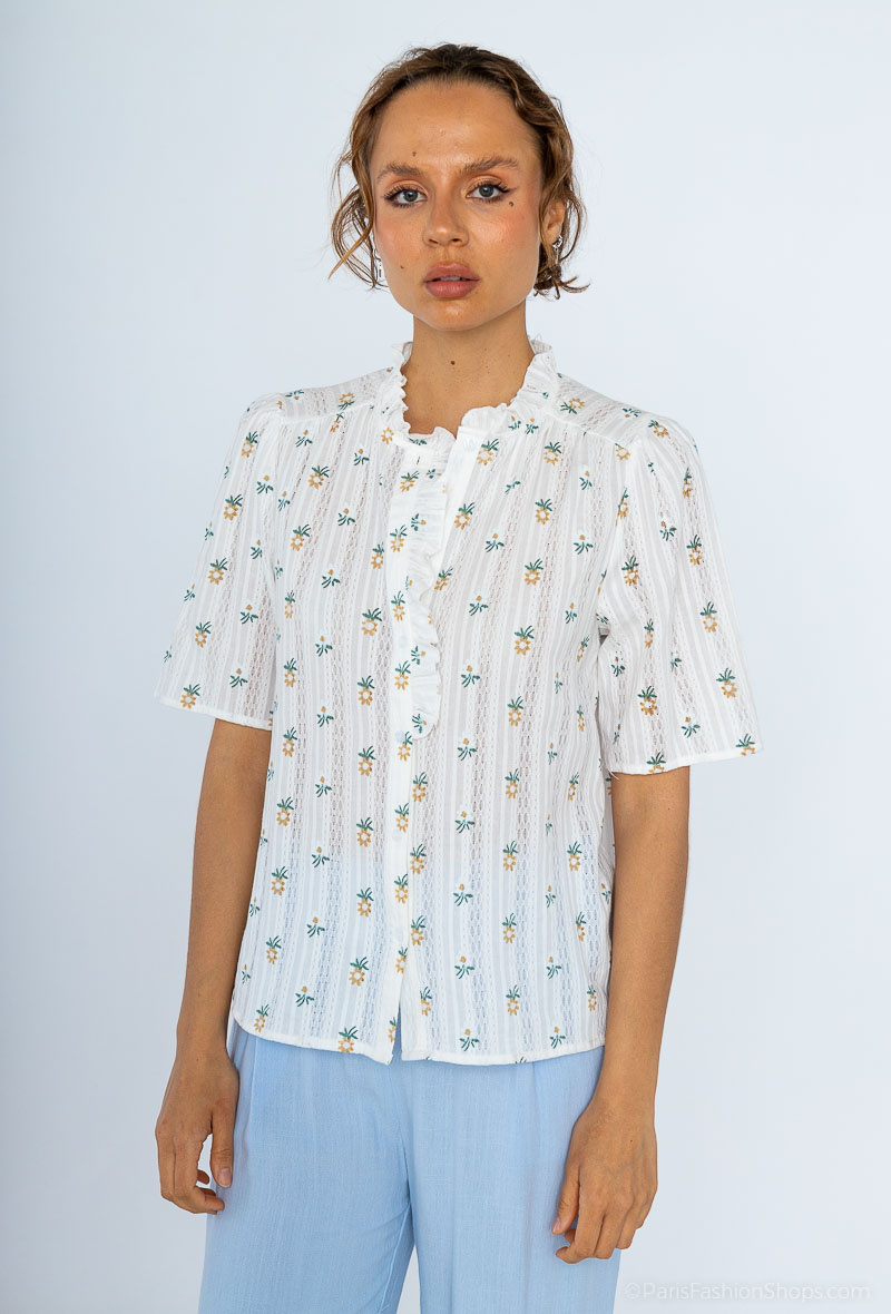 Grossiste Cherry Paris - Chemise en coton imprimé fleurs JOSIE