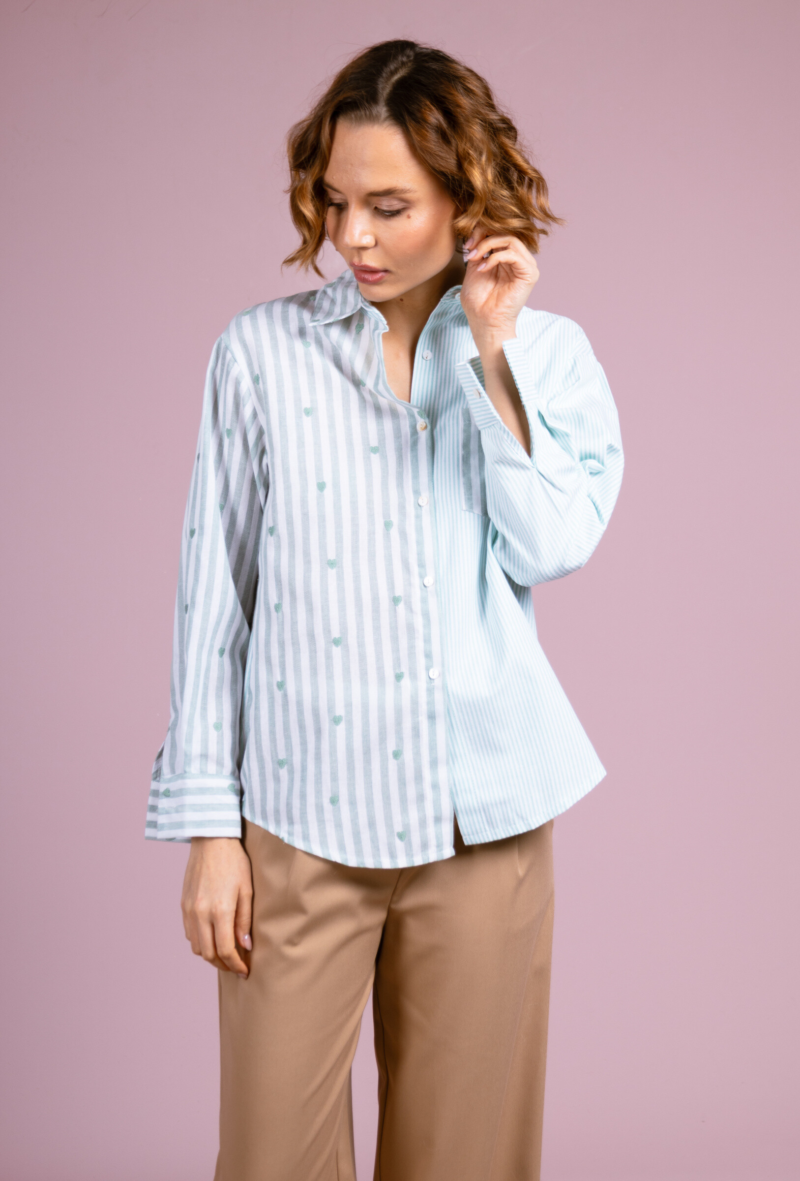 Grossiste Cherry Paris - Chemise bi imprimés rayés GENNY