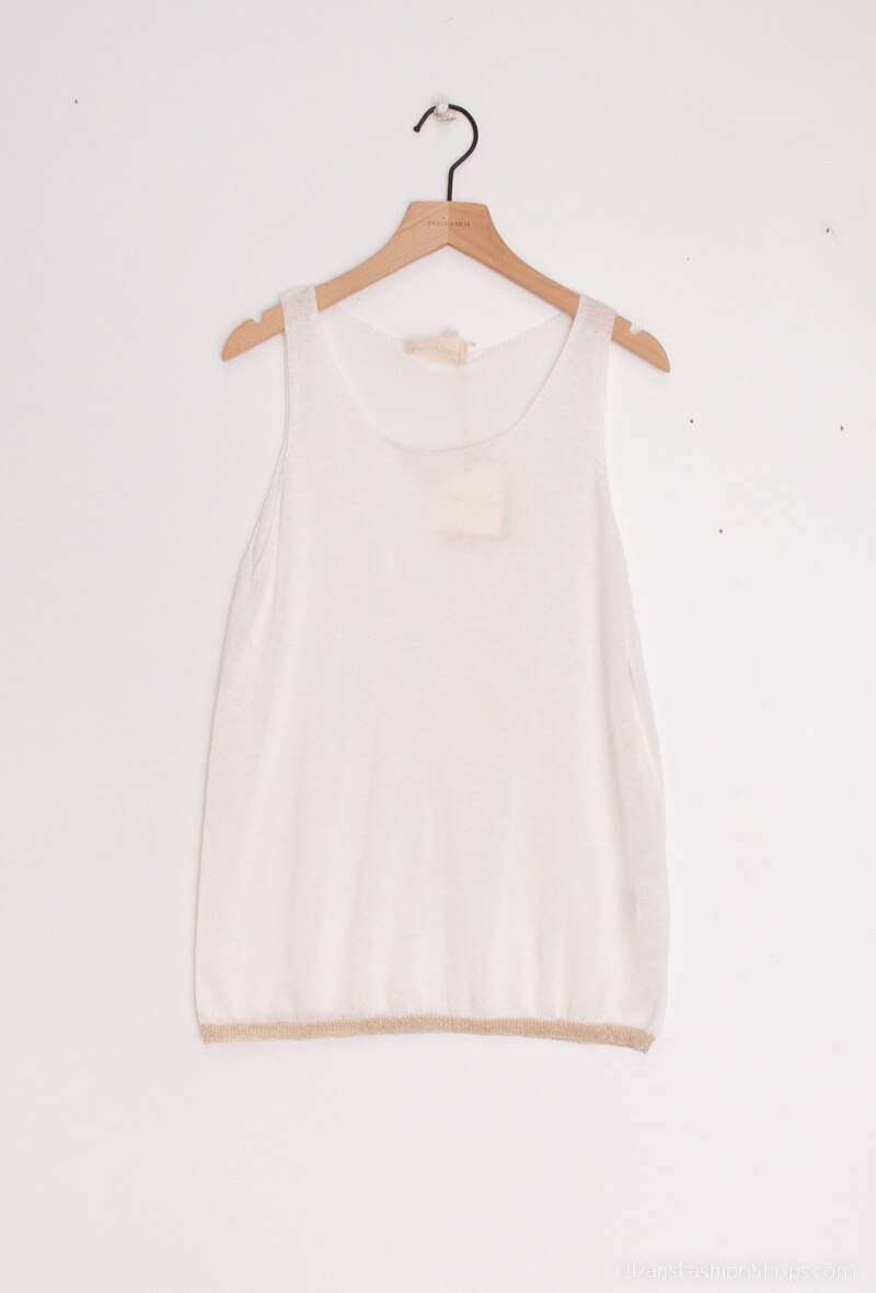 Grossiste Cherry Paris - Debardeur en lin uni avec liseraie lurex ELMA