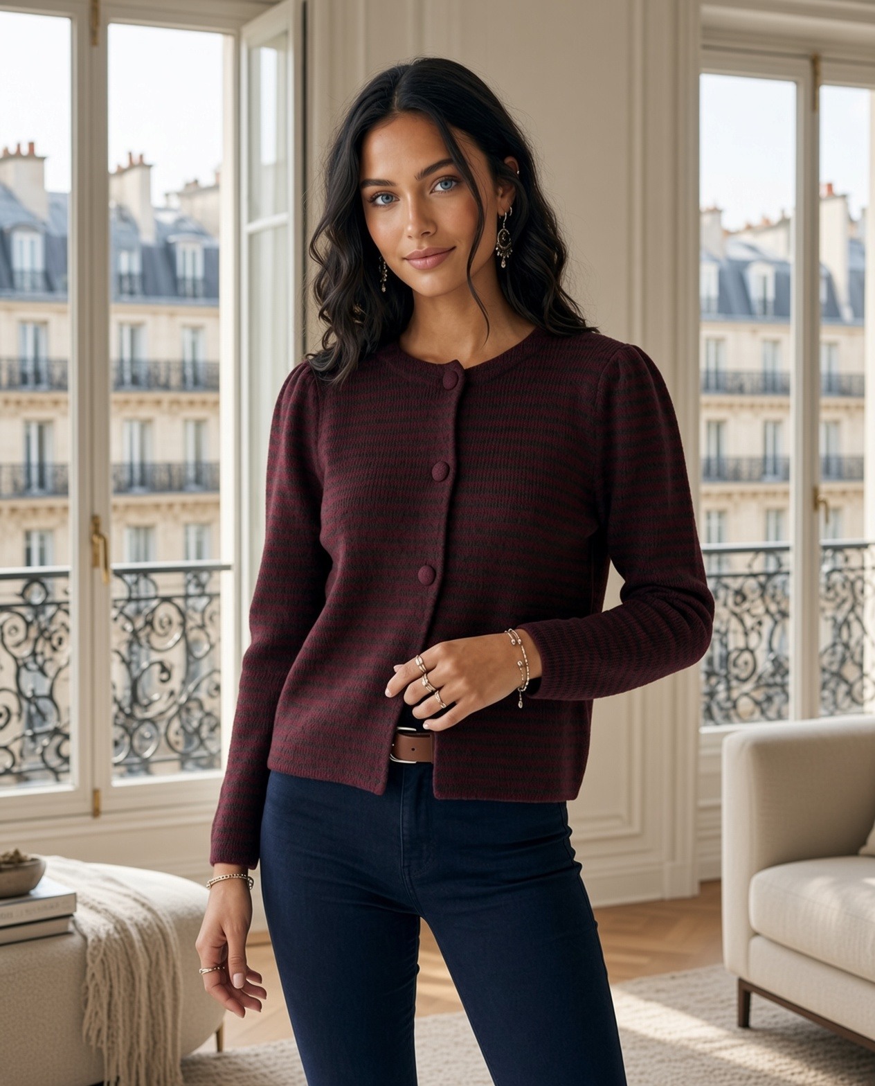 Grossiste Cherry Paris - Gilet Dana, rayé