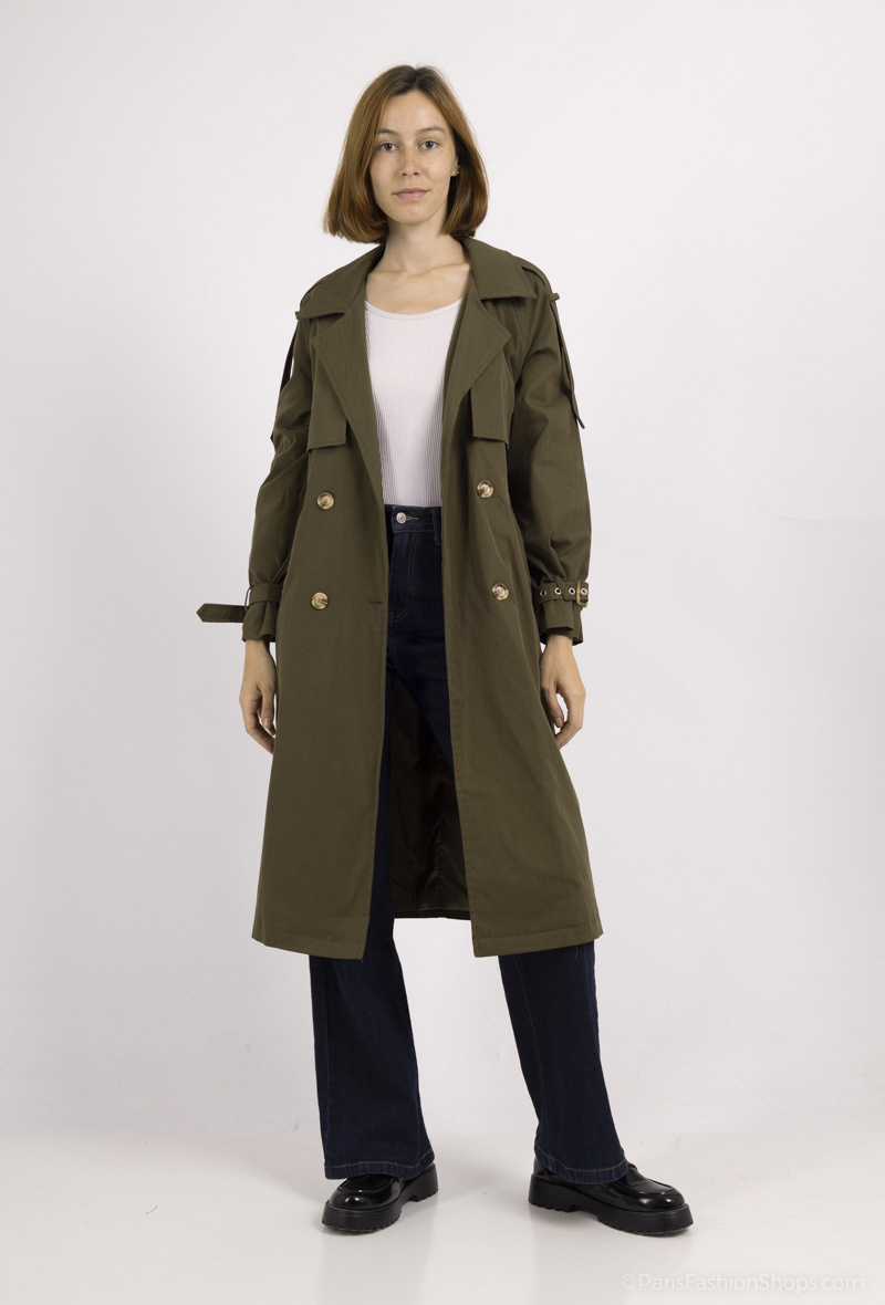 Wholesaler Cherry Paris - Plain oversized trench coat LUANNA