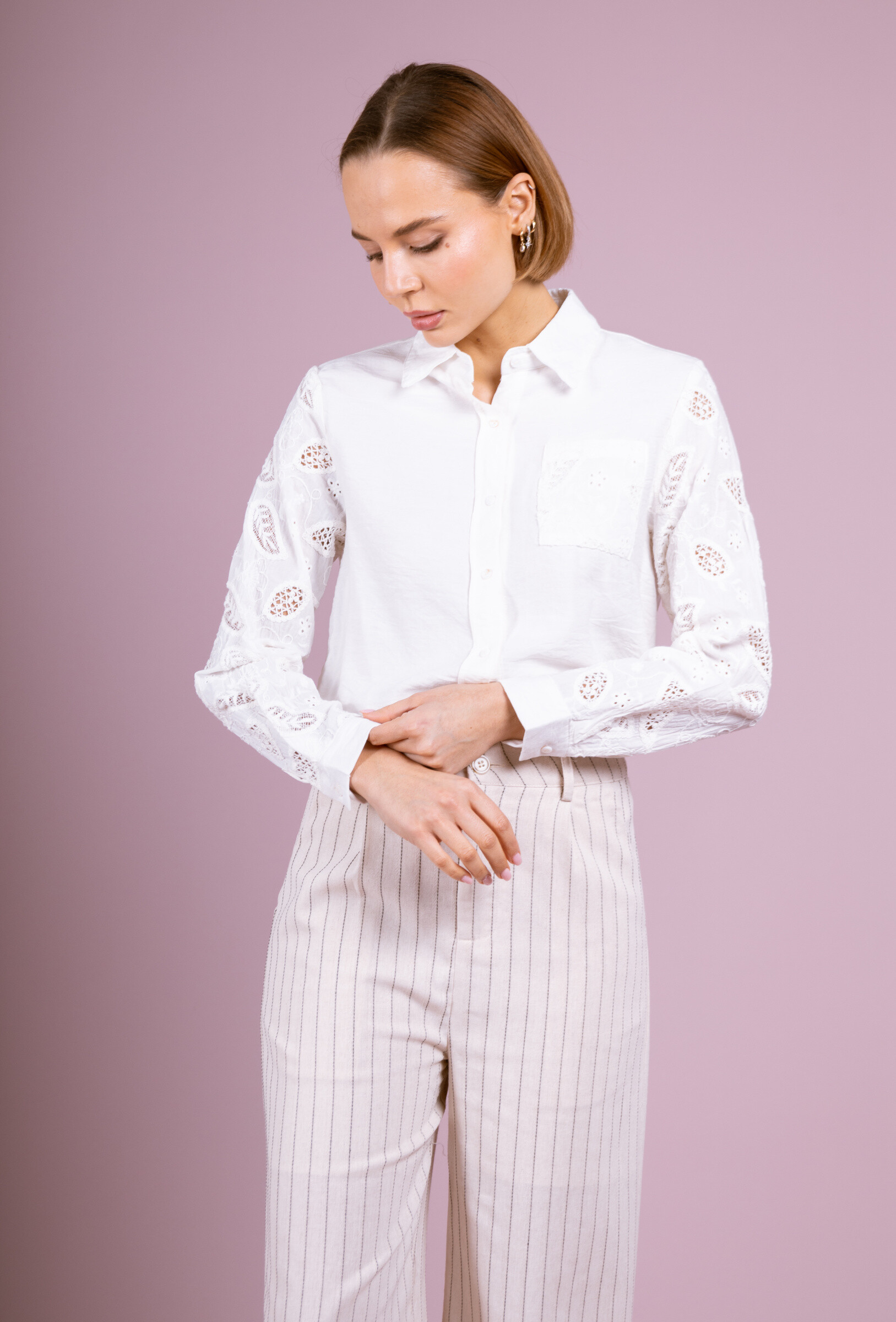 Wholesaler Cherry Paris - GRACIOSA shirt with embroidery on sleeves