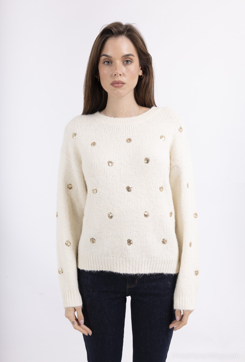 Wholesaler Cherry Paris - CINDY sequin polka dot sweater