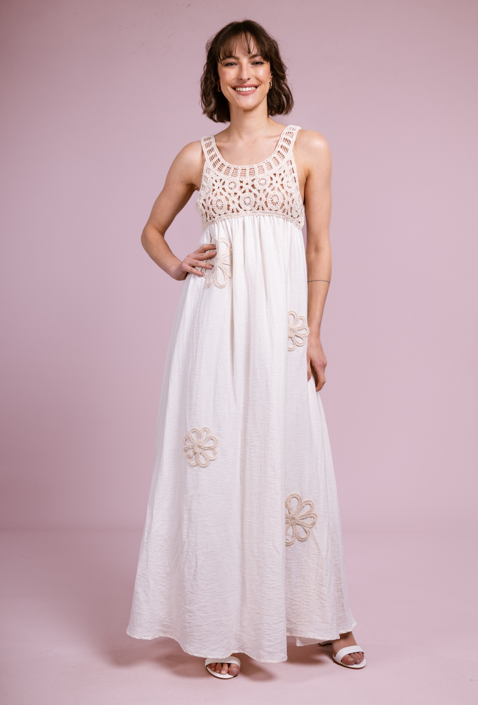 Grossiste Cherry Paris - Robe débardeur longue avec crochet ROSALIA
