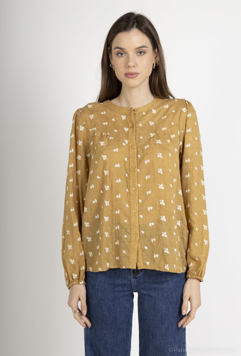 Wholesaler Cherry Paris - EVONA embroidered cotton blouse