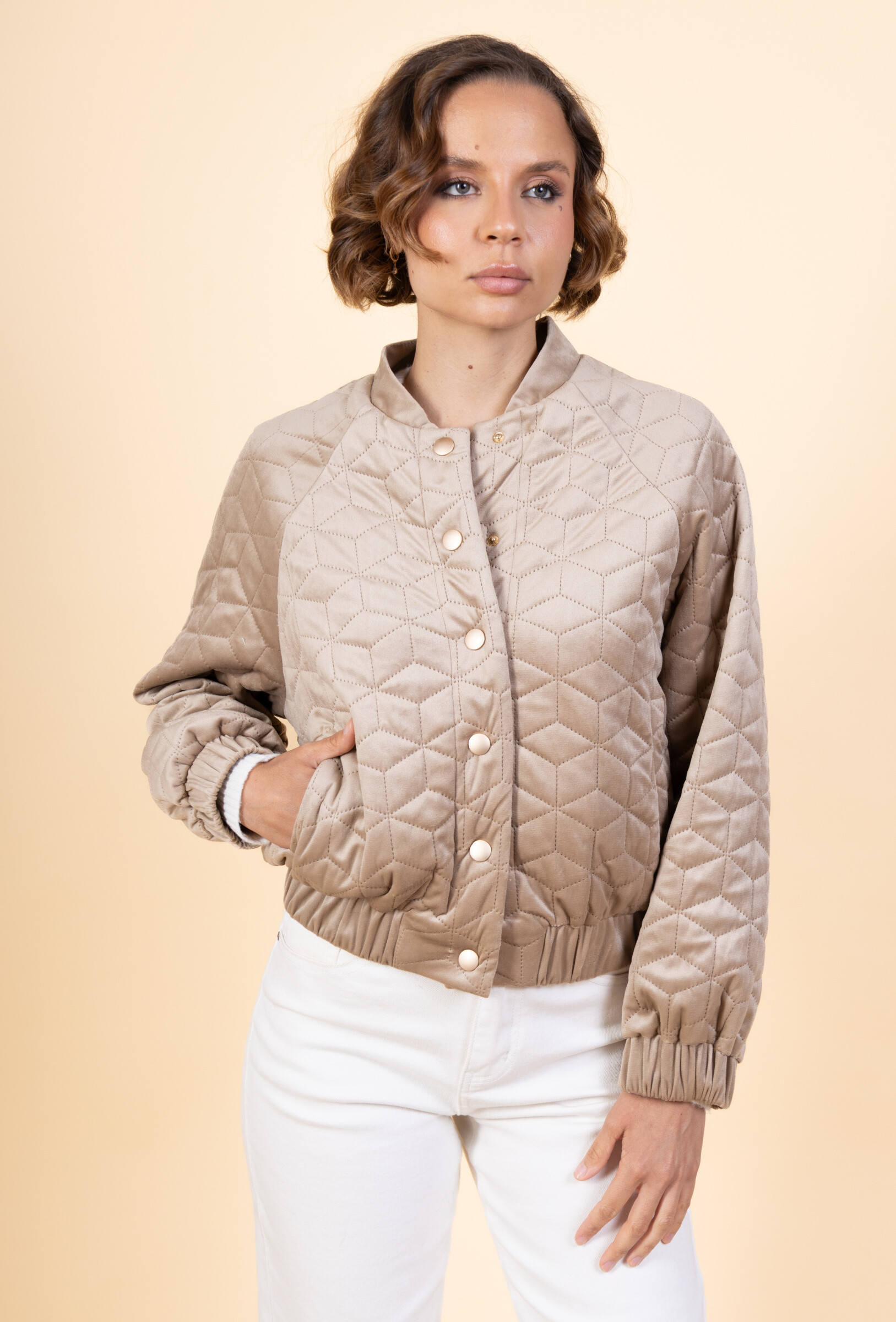 Grossista Cherry Paris - Giacca bomber in velluto trapuntato MARTY