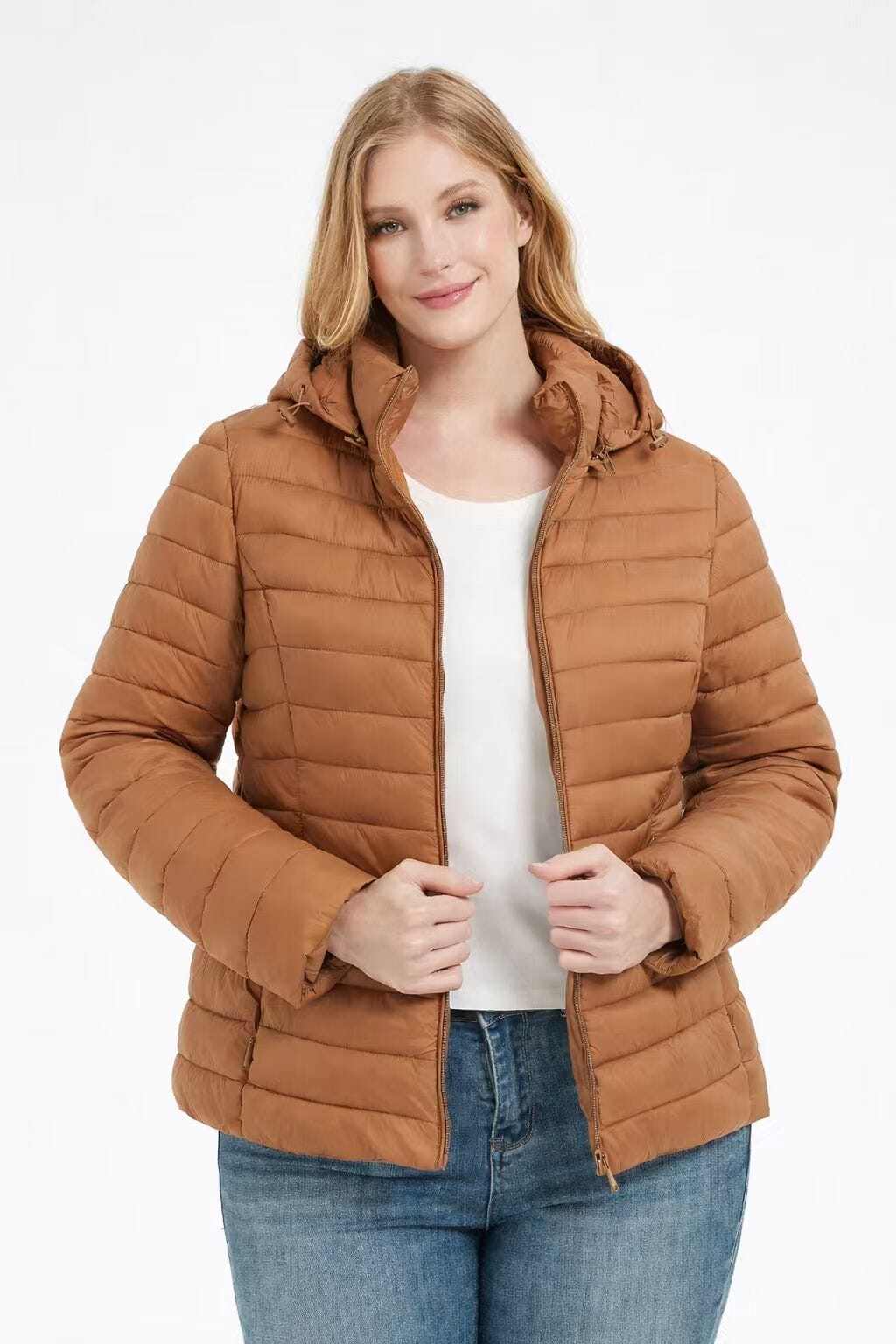 Wholesaler CHEVERY - Lightweight down jacket with removable hood for women