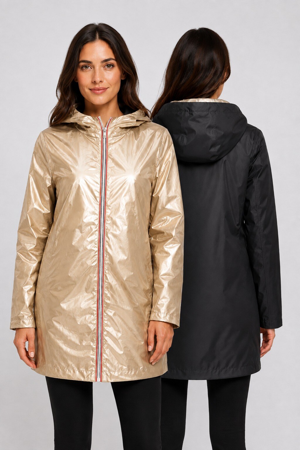 Grossista CHEVERY - Parka lunga reversibile con cappuccio