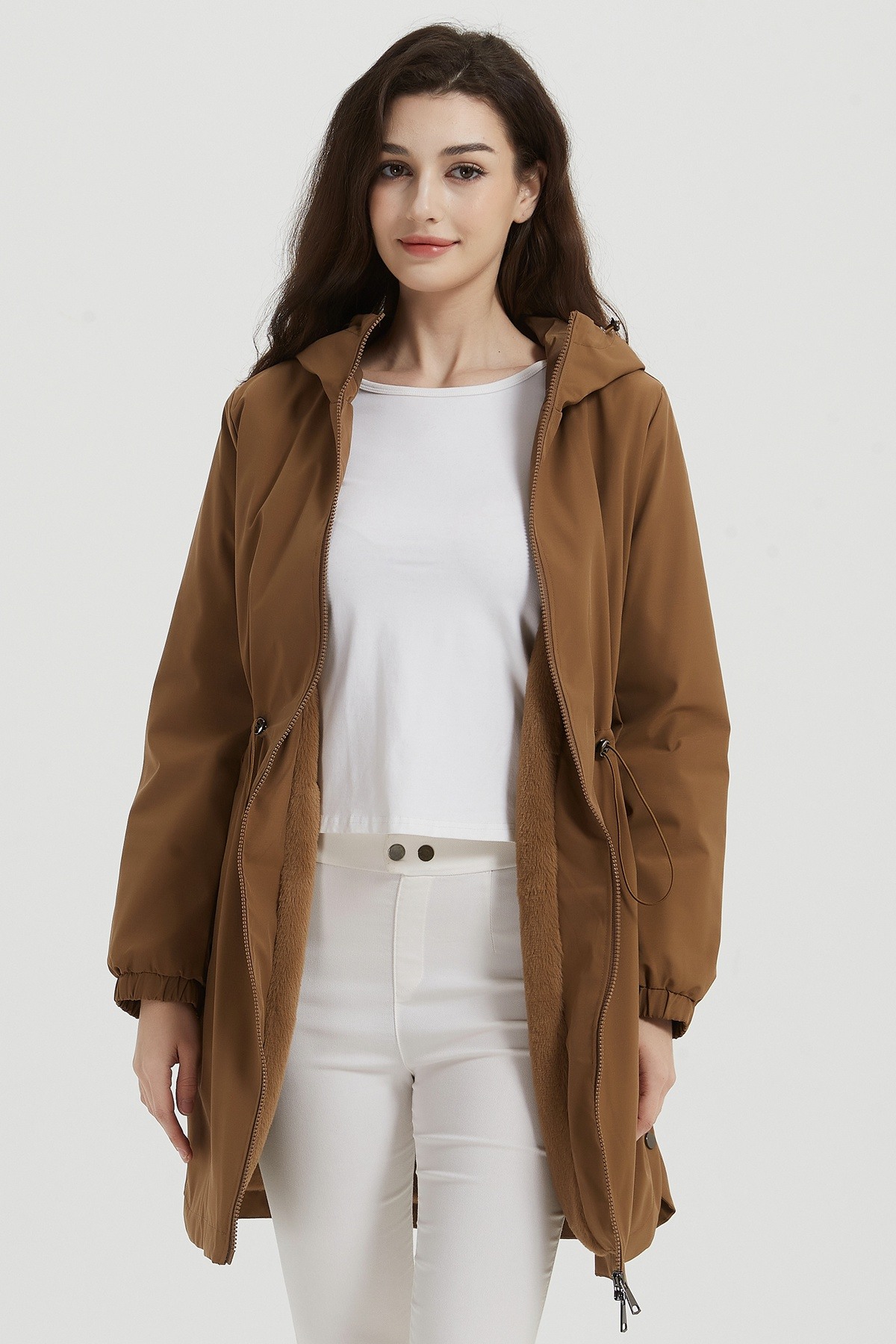 Grossista CHEVERY - Parka lungo impermeabile con fodera in pile