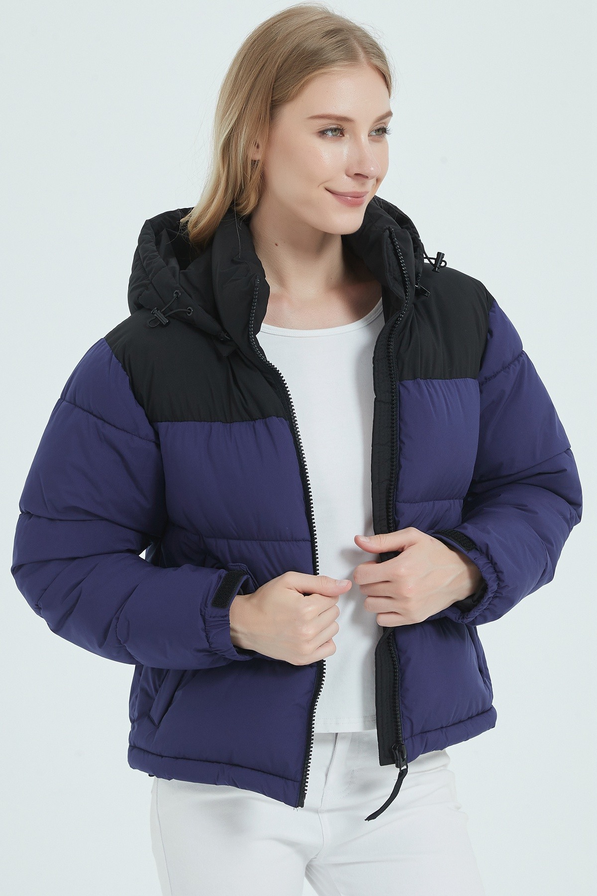 Grossiste CHEVERY - DOUDOUNE Design Bicolore avec Capuche