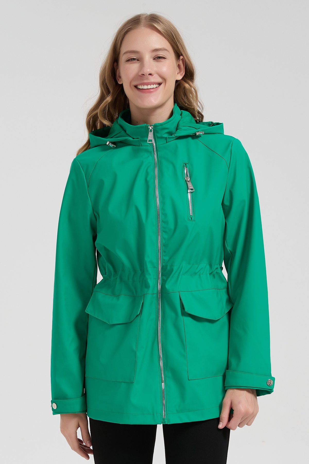 Mayorista CHEVERY - Parka impermeable para mujer con capucha