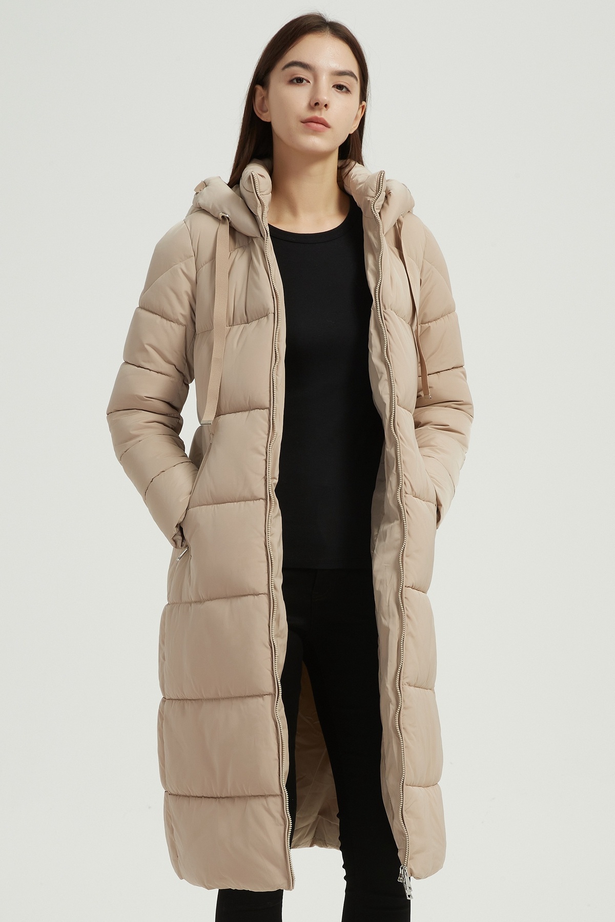 Grossiste CHEVERY - Doudoune longue femme à capuche ajustable