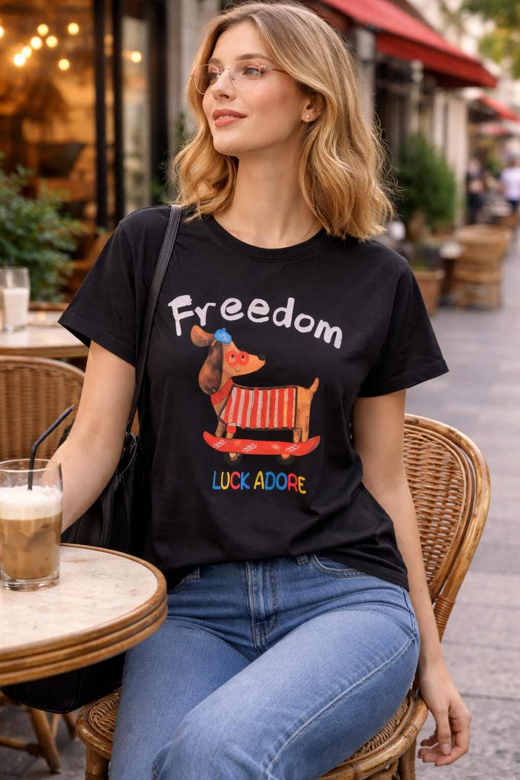 Mayorista CHEVERY - Camiseta de mujer “Freedom Dog”