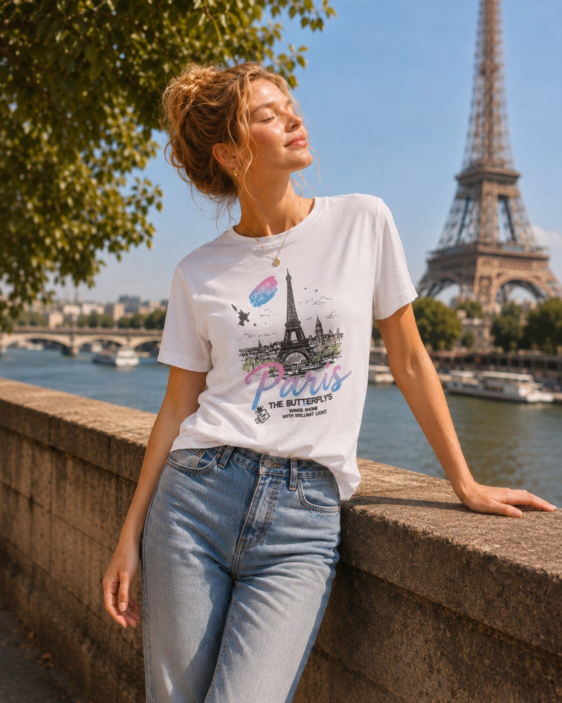Mayorista CHEVERY - Camiseta de mujer “Paris Butterfly”