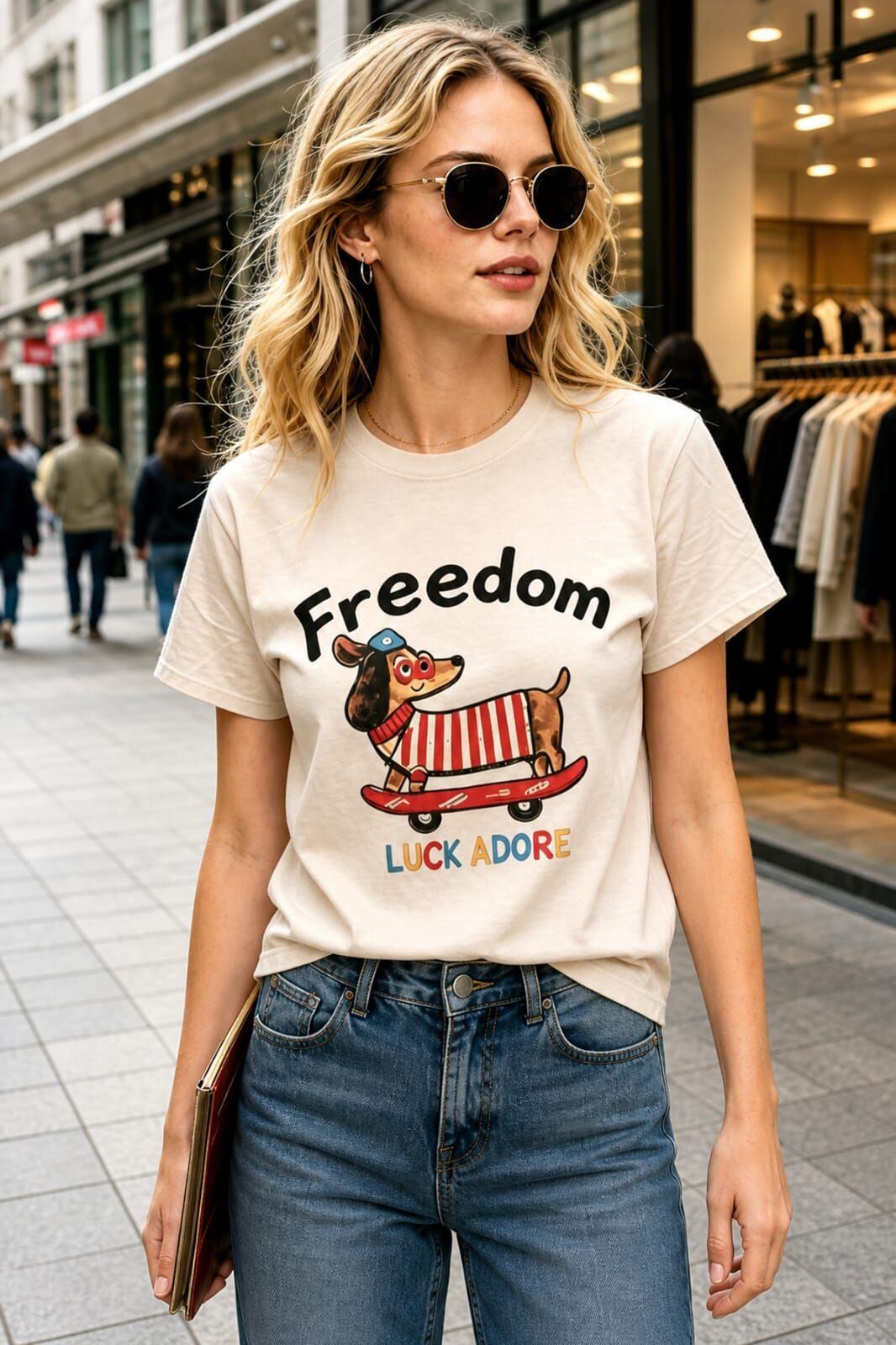 Mayorista CHEVERY - Camiseta de mujer “Freedom Dog”