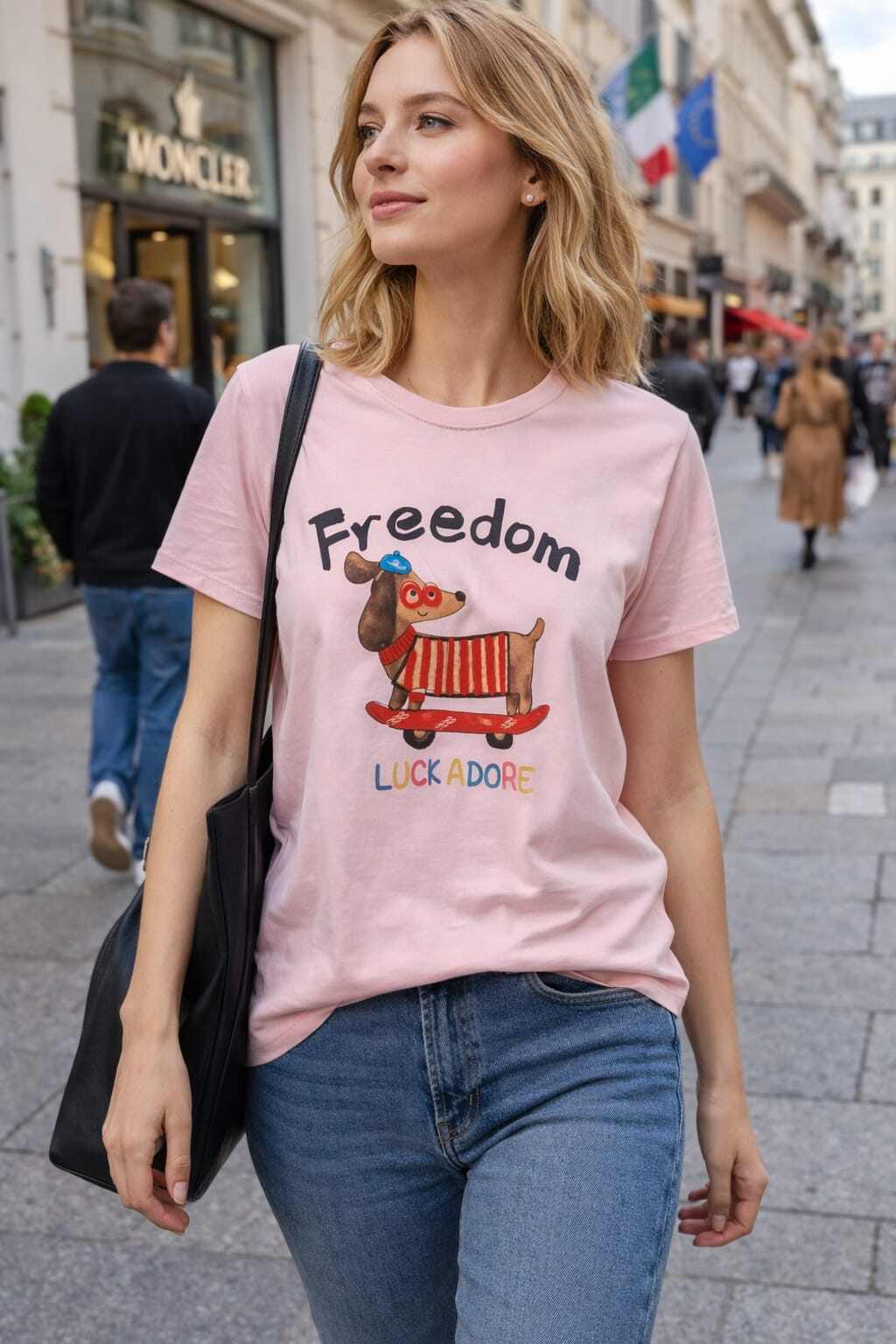 Mayorista CHEVERY - Camiseta de mujer “Freedom Dog”