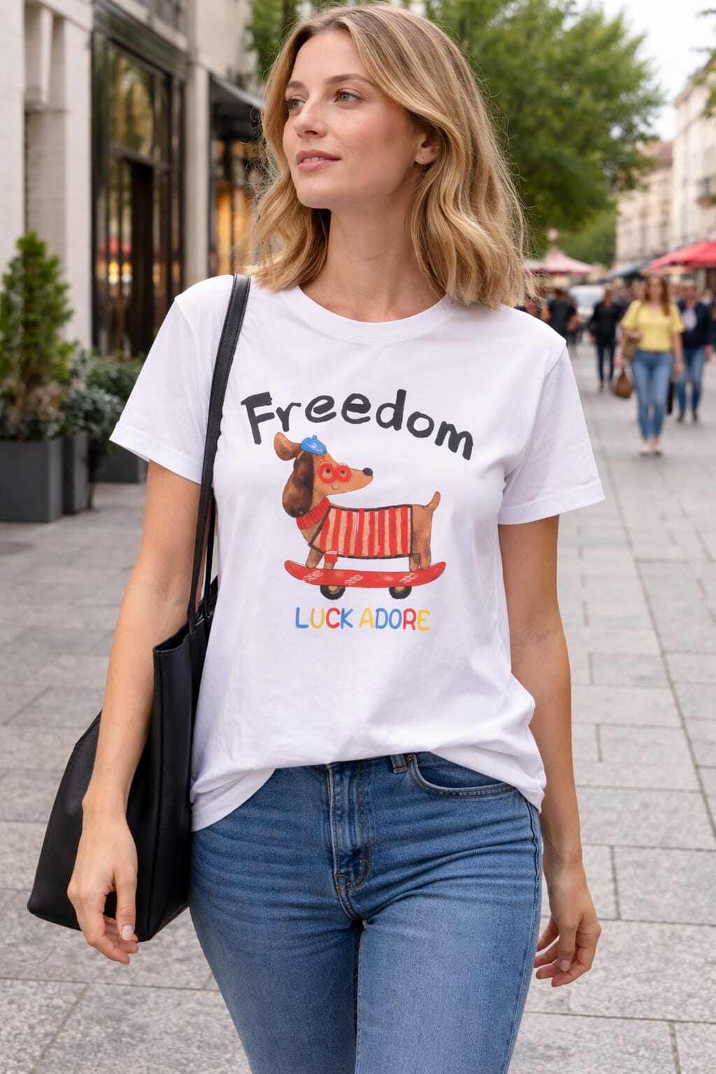 Mayorista CHEVERY - Camiseta para mujer 'Freedom Dog'