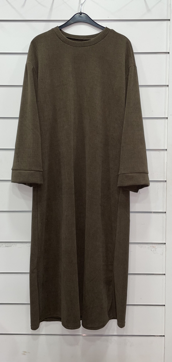 Wholesaler CHIC COOL - Round neck dress in CORDUROY fabric