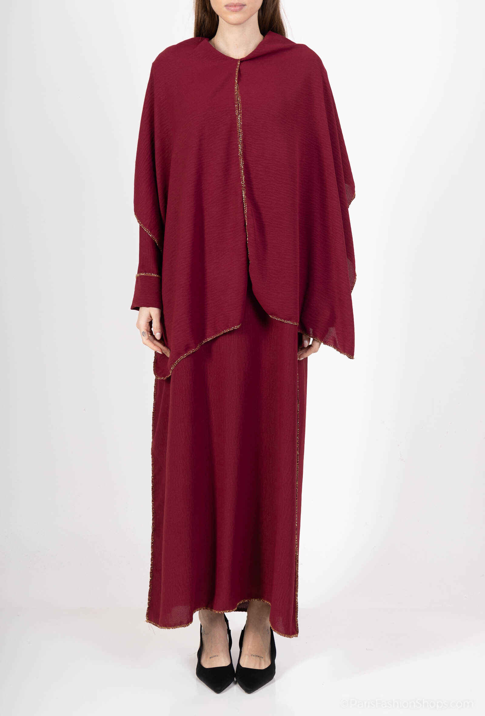 Grossista CHIC COOL - Abaya Jazz Strong Subsons Rood Gold Wire