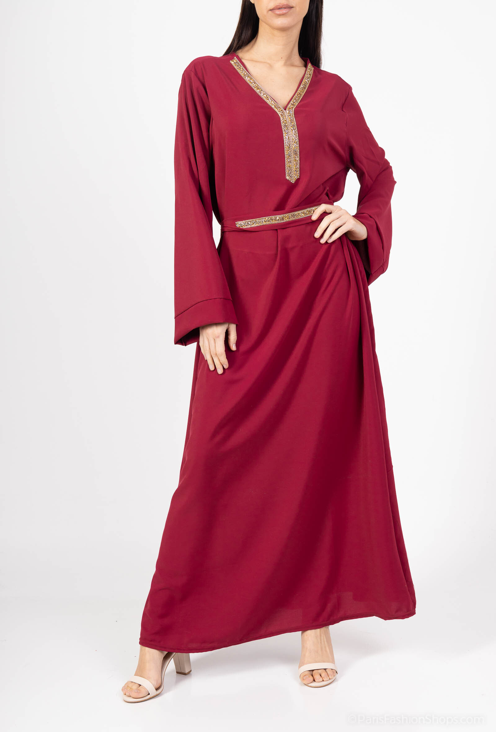 Grossiste CHIC COOL - Robe abaya dentelée en soie de Médine