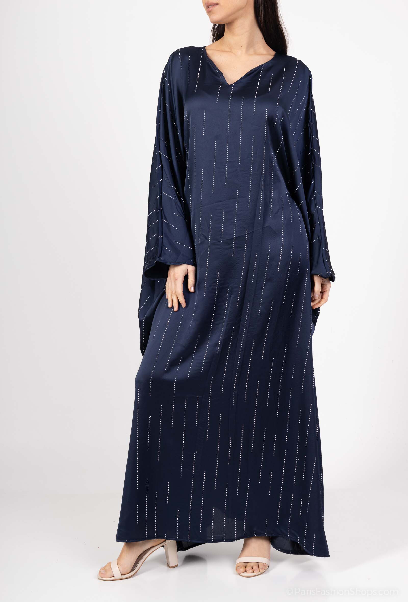 Grossista CHIC COOL - ABAYA DREST VAY V -Neck in Rhinestone