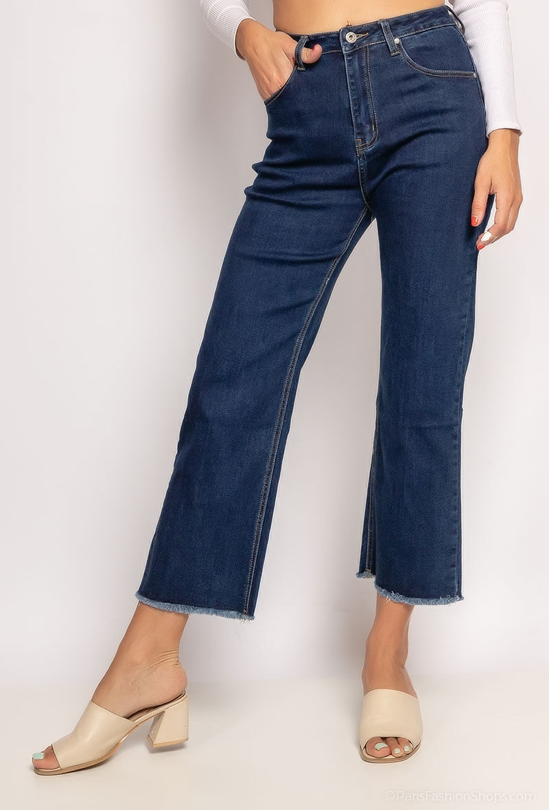 Wholesaler Chic Shop - Straight jeans with raw edges