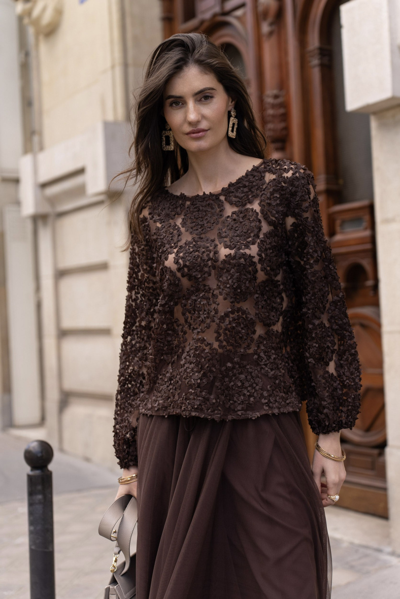 Grossiste Choklate - Blouse texturée en rosace