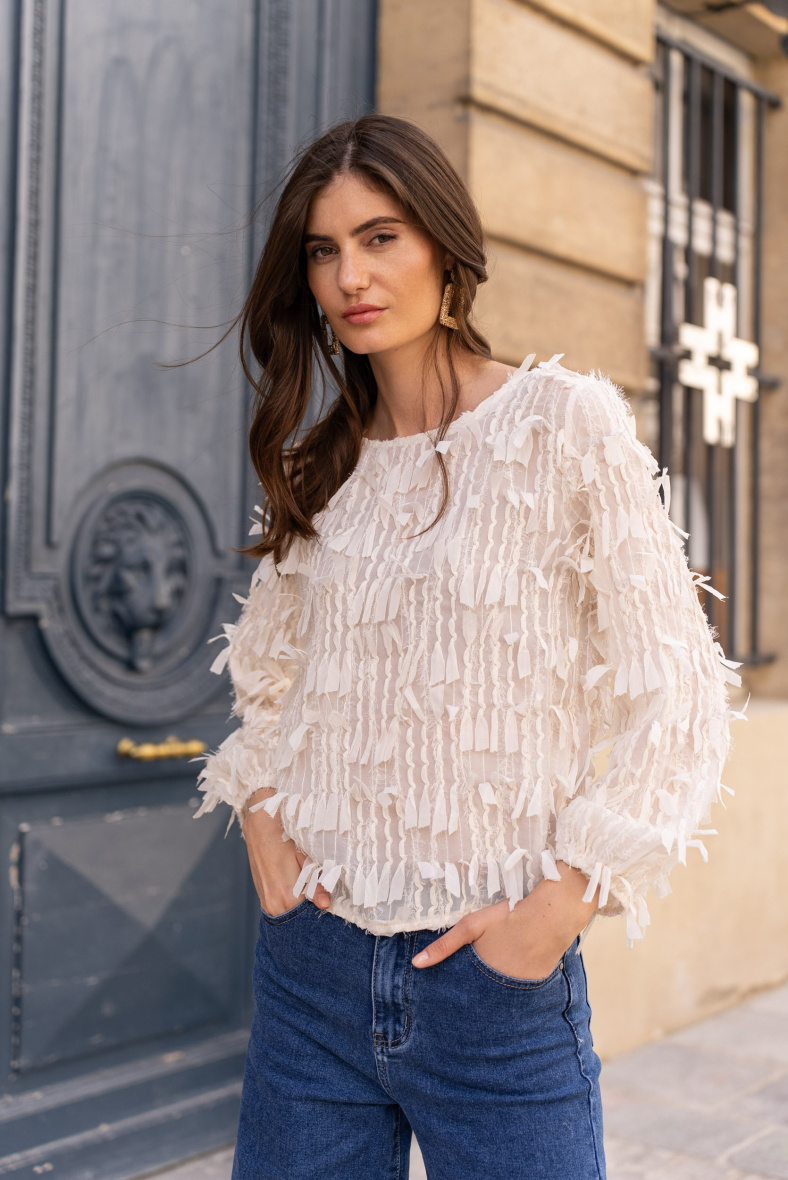 Grossista Choklate - Blusa testurizzata con frange