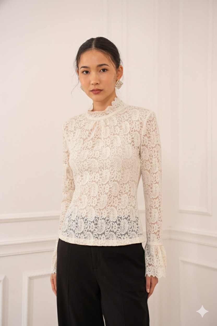 Grossista Choklate - Blusa in pizzo con collo alto