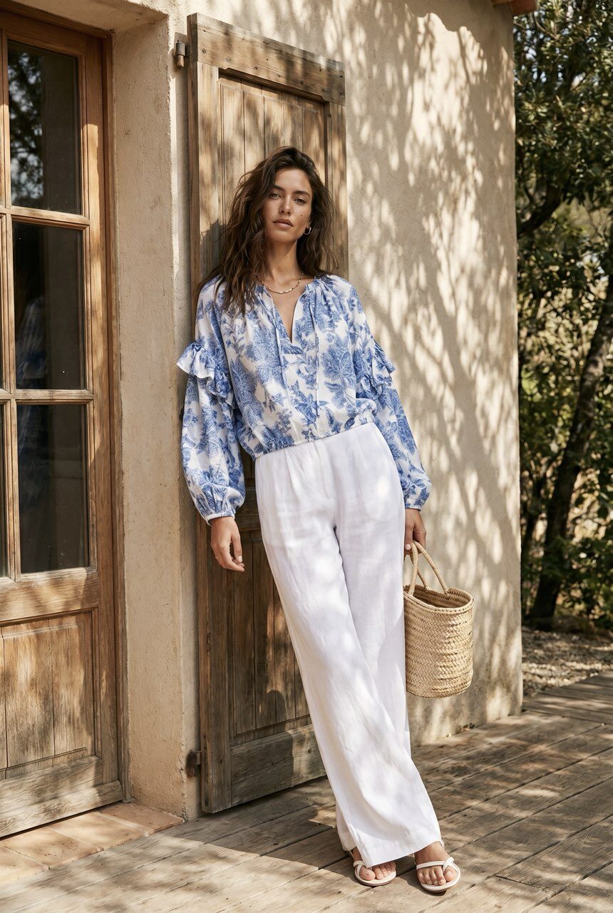 Grossista Choklate - Blusa stampata in viscosa e seta