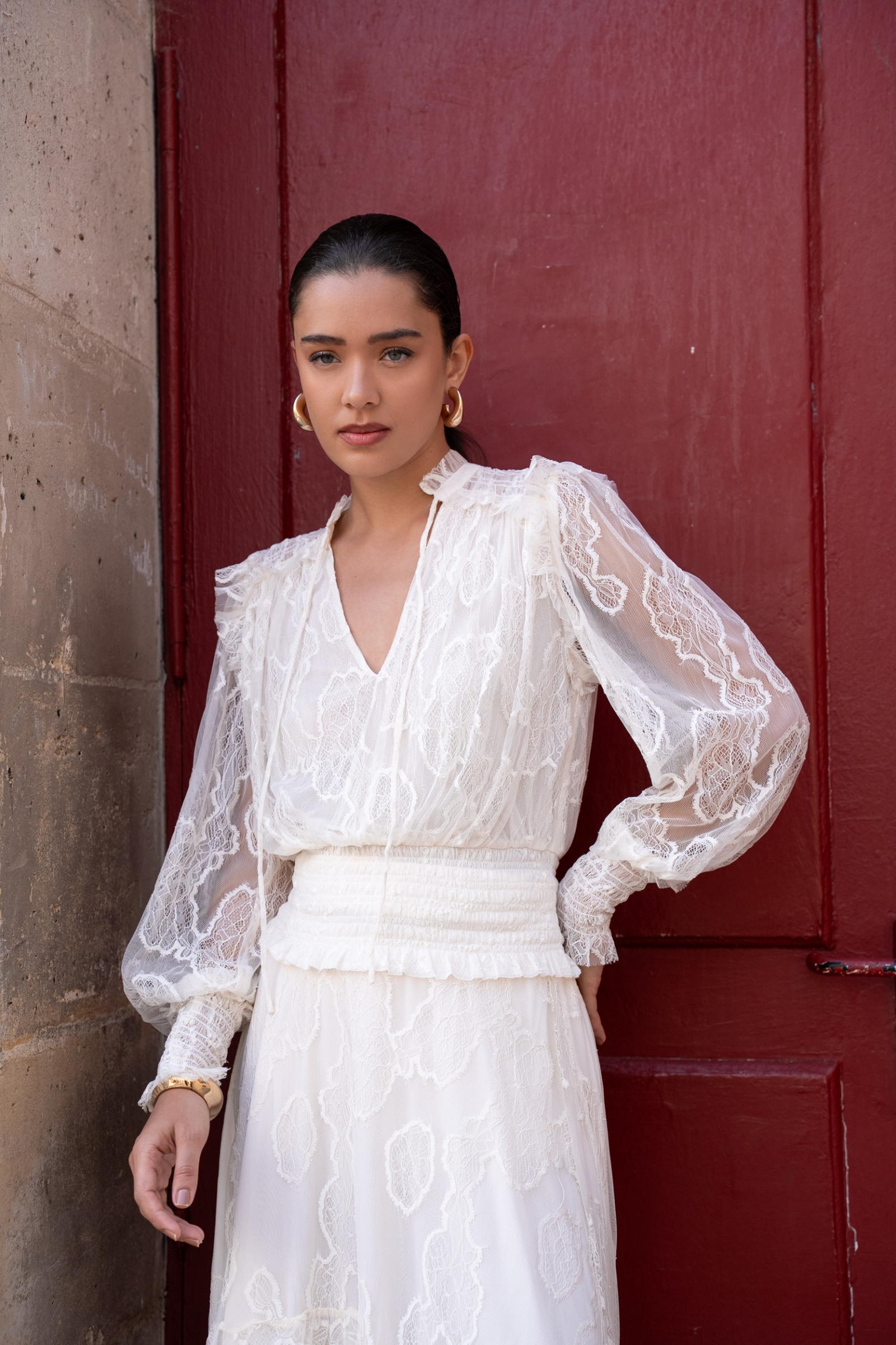 Wholesaler Choklate - Swiss dot lace blouse