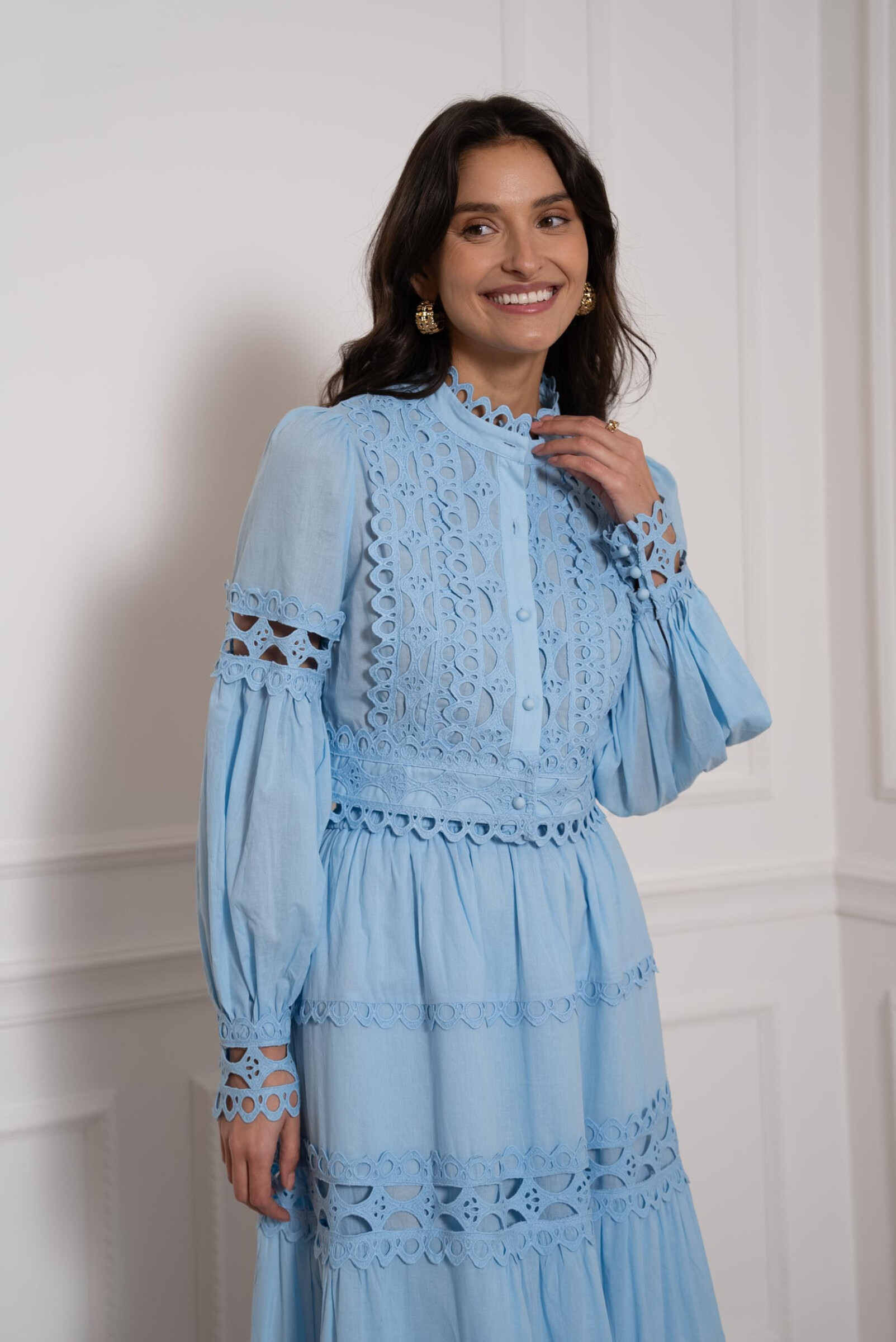 Mayorista Choklate - Camisa corta Ellie de algodón calado