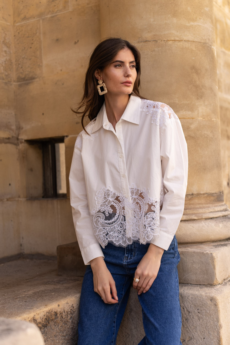 Wholesaler Choklate - Embroidered cotton shirt