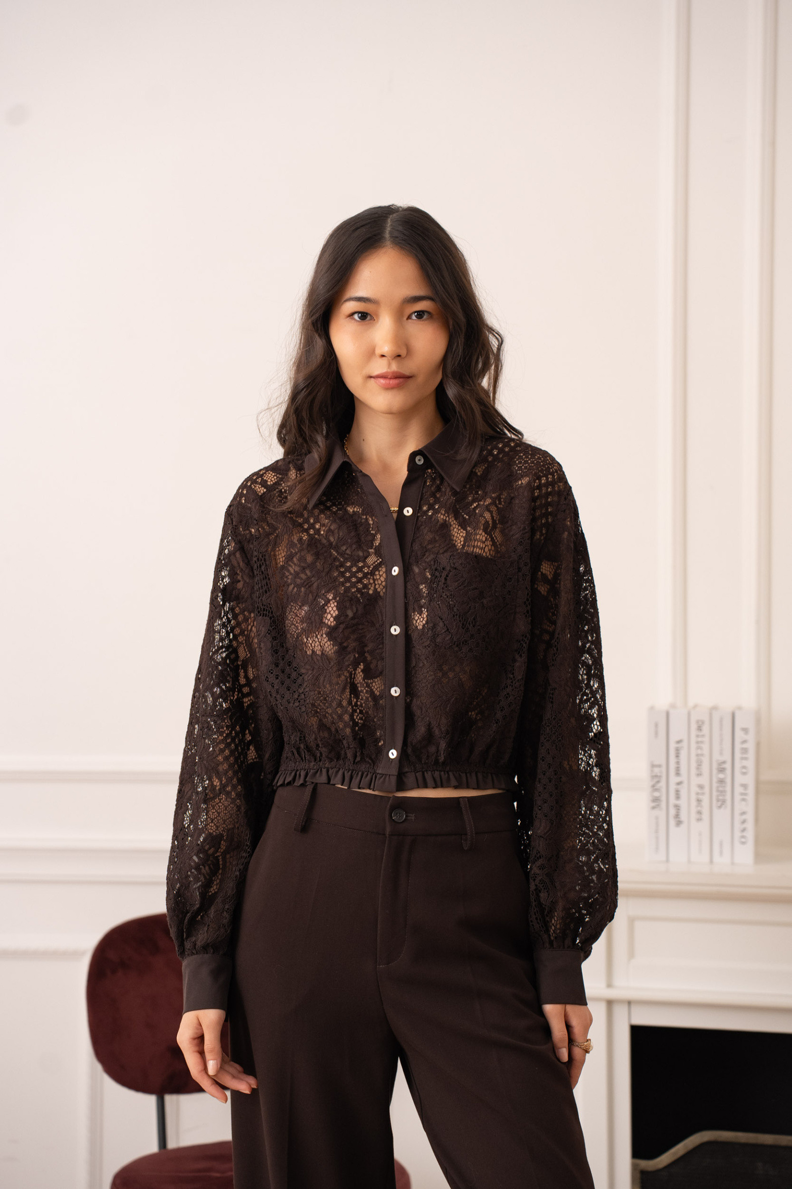 Mayorista Choklate - Blusa corta de encaje