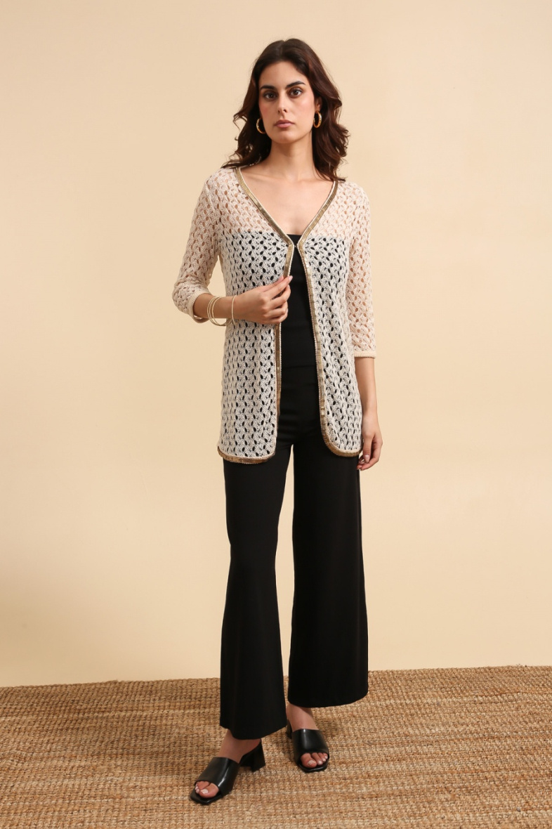 Grossiste Choklate - Gilet crochet ornement doré